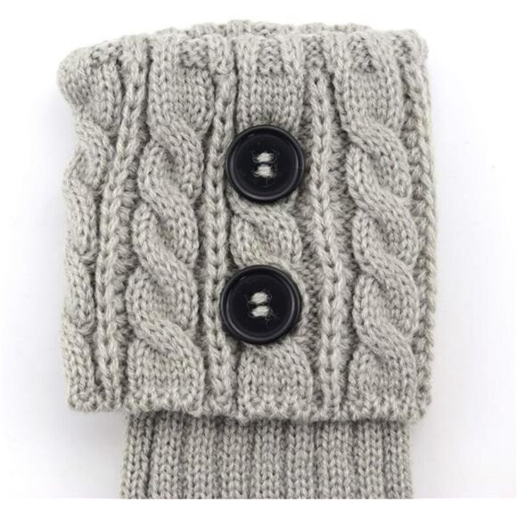 Womens Knit Boot Cuffs Leg Warmers 3 Pack Short Crochet Socks for Boots - Picture 4 of 7